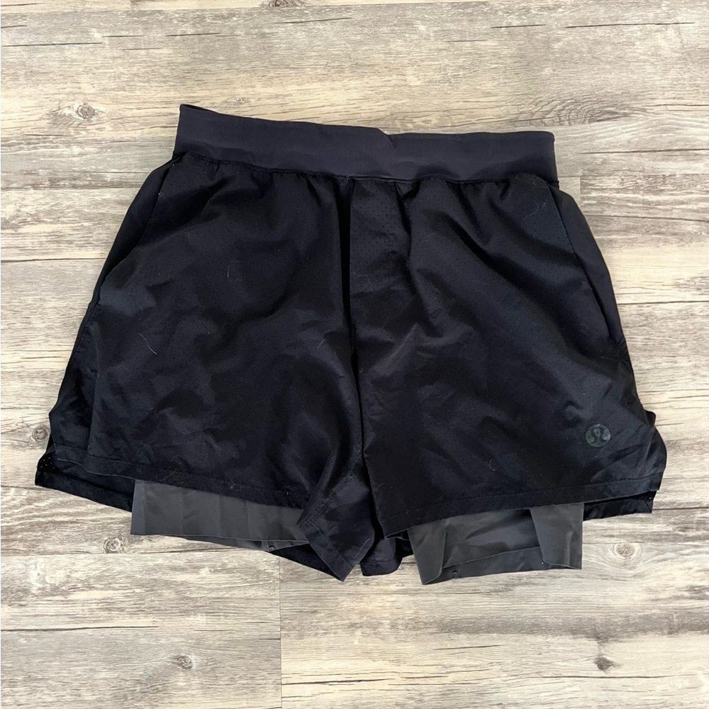 lululemon athletica Black Two-in-One Athletic Shorts